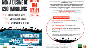 Dimanche 12 mars : Grande journée de mobilisation à Coussay-les-Bois contre l’usine de 1200 taurillons